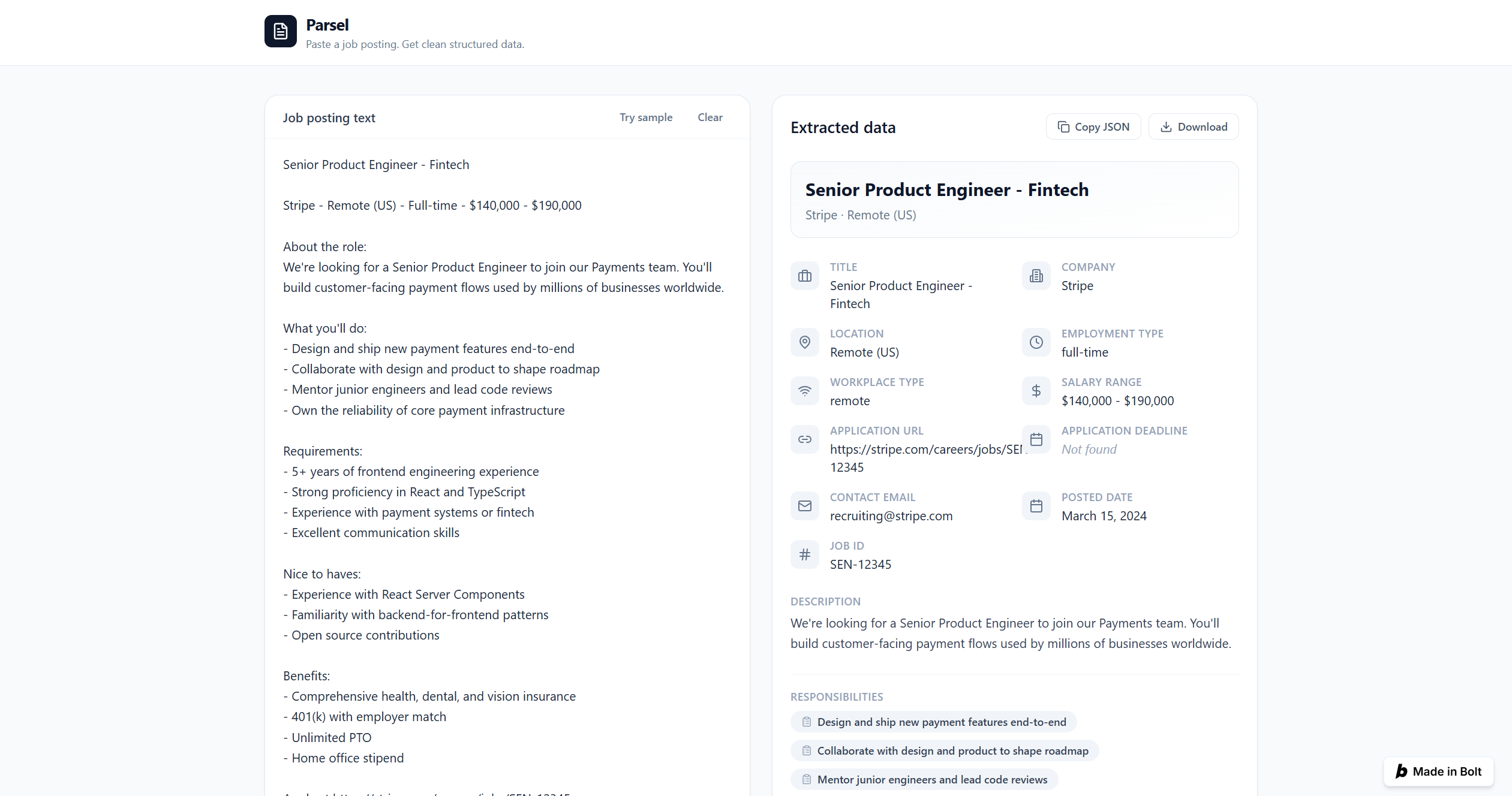 Parsel screenshot
